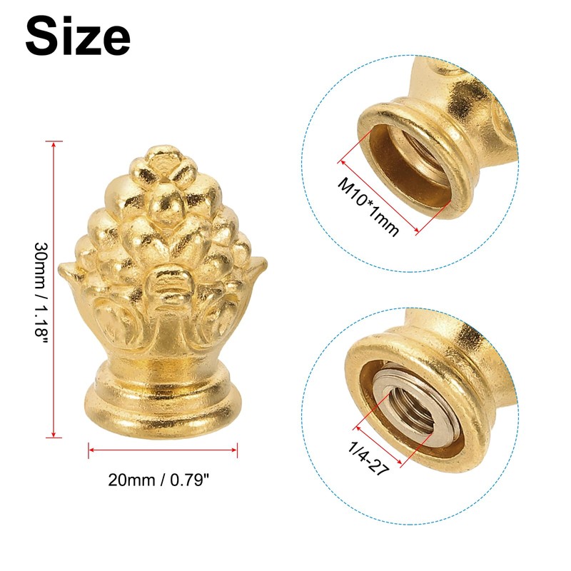 PATIKIL 30 x 20mm Lamp Finials Caps Knob, 4 Set