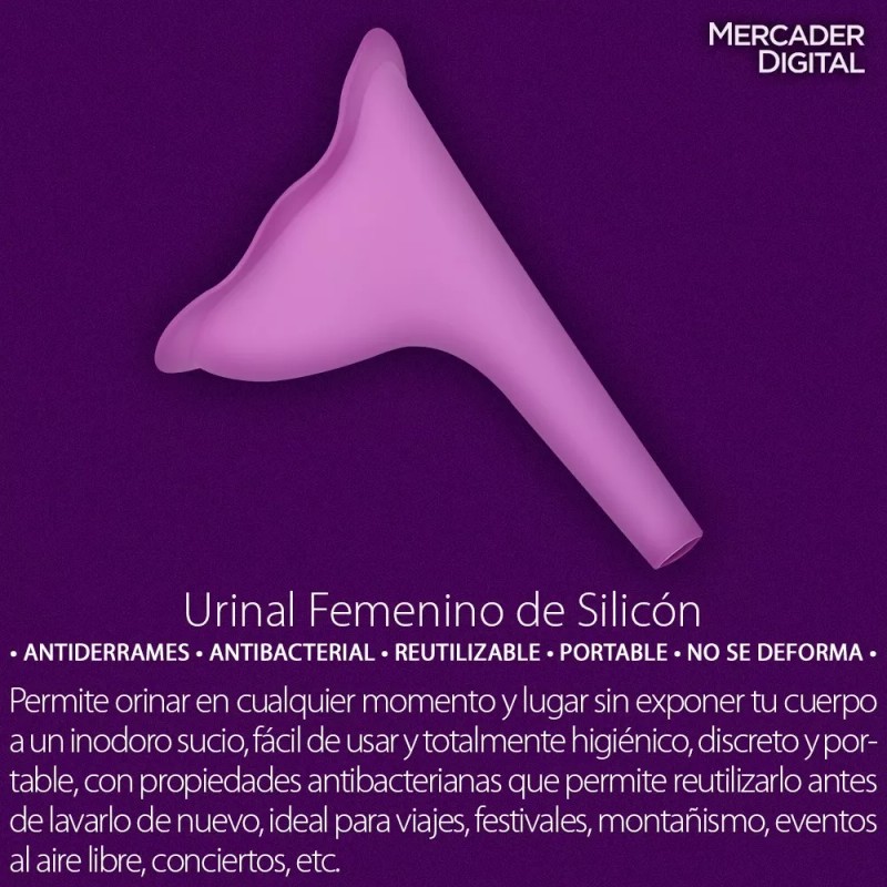 Mercader Digital 3 Pzs Urinal Femenino Portable Orinal De Silicón