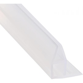Boxonly Frameless Glass Doors and Windows Sealing Strip 10mm Frameless Glass Shower Door Sweep Door Bottom Side Seal Strip Corner-Type Length 2M