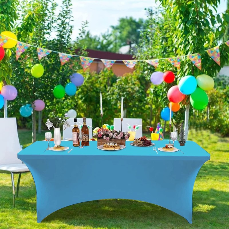 Newthinking 6ft Spandex Fitted Tablecover, Washable Rectangular Stretch Trestle Table