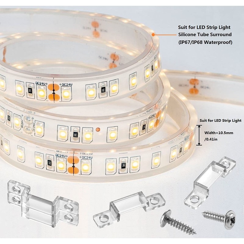 MMSD 100 Pack LED Strip Light Mounting Brackets Strip Light