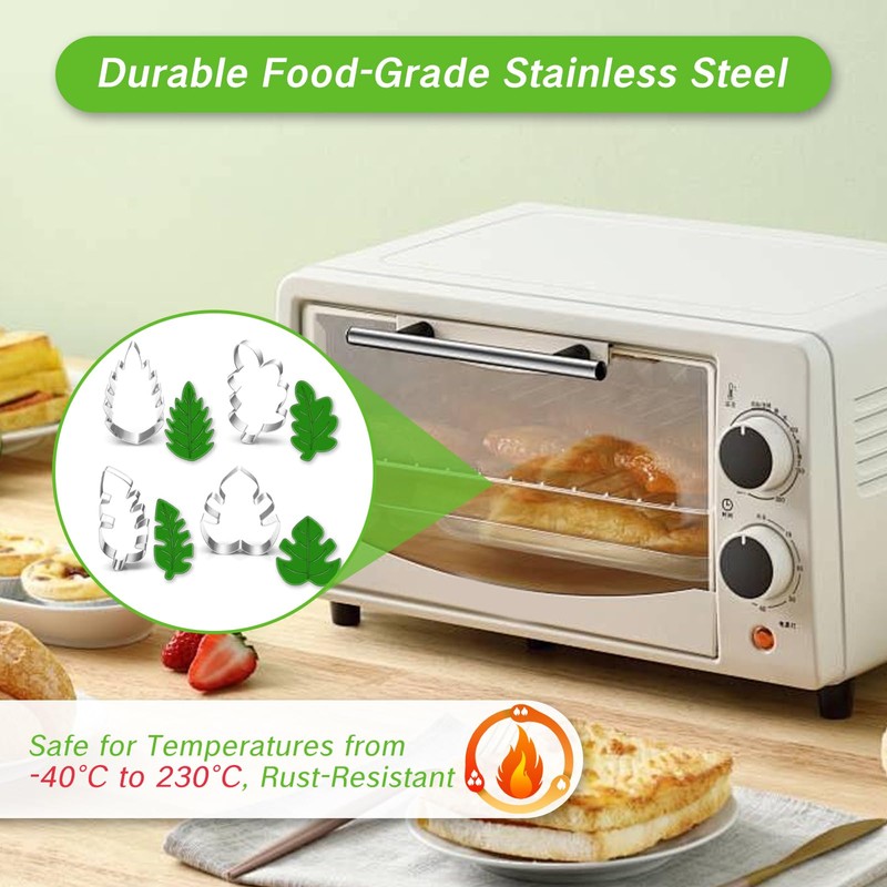 NIIIYTYB 4 Piece Leaf Cookie Cutter Set Tropical Stainless Steel