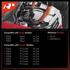 A-Premium - Bujía de iridio compatible con Chrysler PT Cruiser 2003-2009 y Dodge Neon 2003-2005, 2.4L, paquete de 4, reemplazo# LZTR5AIX13