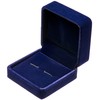 Small Dark Classic Velvet Cufflink Box Case (Blue)