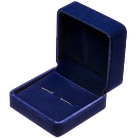 Small Dark Classic Velvet Cufflink Box Case (Blue)