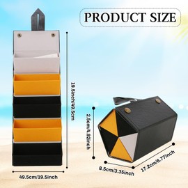 Winfox Travel Sunglasses Organizer Case,5-Slot Foldable PU Leather Glasses Holder, Portable Roll-Up Eyewear Storage for Men & Women, Ideal for Home & Travel Use(Black)