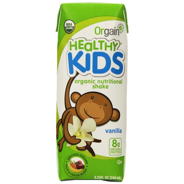 Orgain Healthy Kids Organic Nutritional Shake, Vanilla, 8.25 Fluid Ounce