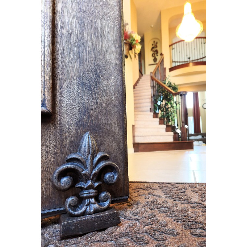 Lulu Decor 100% Cast Iron Fleur De Lis Door Stopper,
