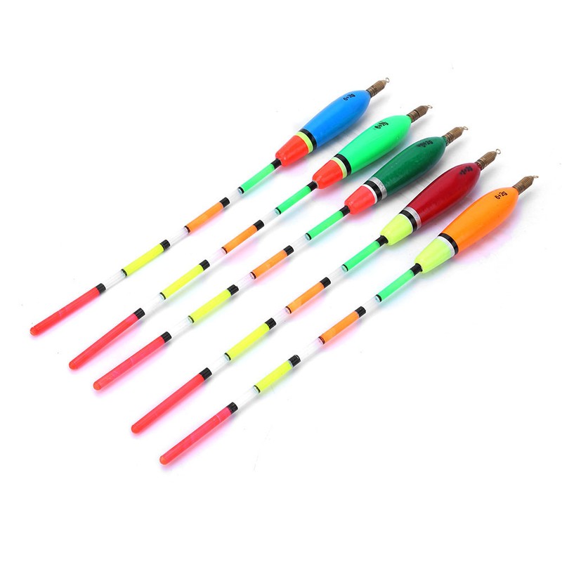 5PCS Multiple Color Balsa Wood Fishing Float Bobber Bite Indicator