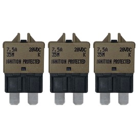Manual Reset ATC/ATO 7.5 Amp Circuit Breaker Fuse for Automotive Marine Boat Car Truck RV Audio Battery Protection | Low Profile (7.5A, 3 Pack)