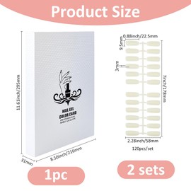 SUPERFINDINGS Nail Color Display Book with 240Pcs White Nail Tips Nail Gel Polish Display Board Nail Color Chart Display Book Nail Polish Sample Book with Replacement Tips Salon Tools