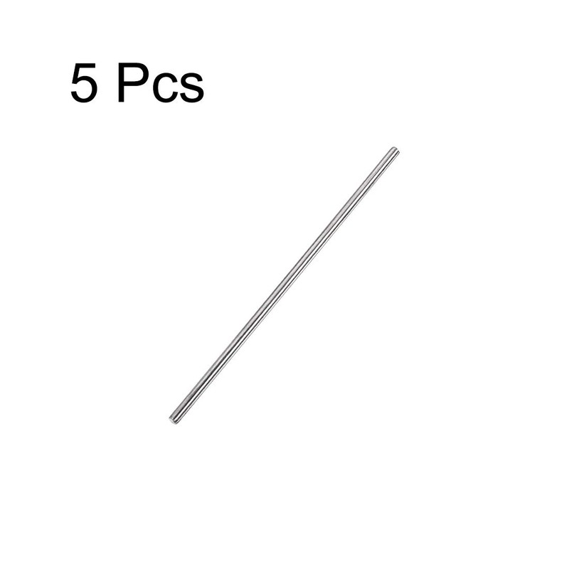 sourcing map Pack of 5 Full Round Rods Stainless Steel