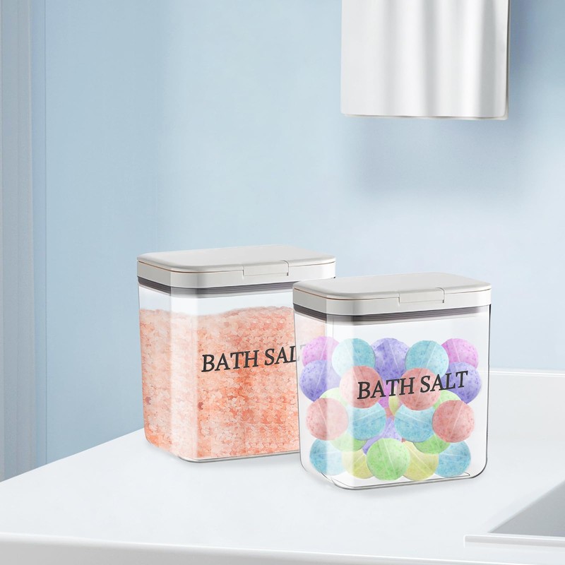 Yomjarl 2 Pack Salt Container,2 L Bath Salt Container With