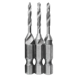 Maxmoral 3PCS Silver Tap Hardened HSS Countersunk Drill Bits 6-32 NC Combination Screwdriver with Quick Change Adapter for Deburring up to 10 Gauge Metals