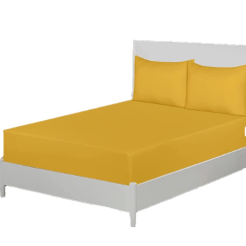 Apex Furnishings Bedding Double Fitted Sheet Ochre - Deep Pocket