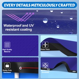 Evoio 24 ft Pool Cover for Above Ground Pools Round 24Ft Covers for Circle Inflatable Metal Frame Swimming Pool or Hot Tub, 24 Foot Feet Diameter Blue Heavy Duty Dustproof Pools Blanket Covers