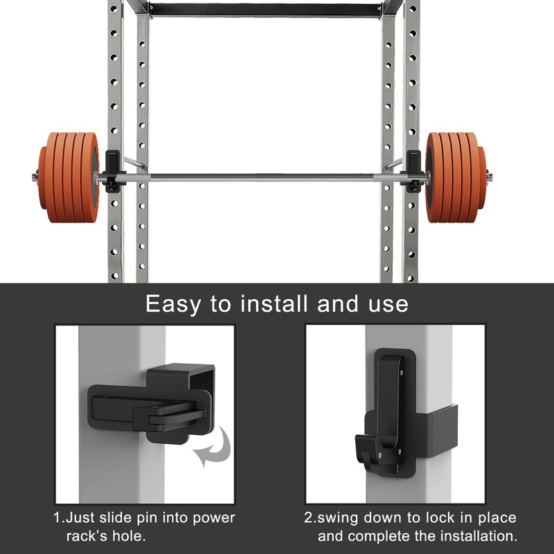 SELEWARE Steel J Hooks for Power Cage Squat Rack Attachment