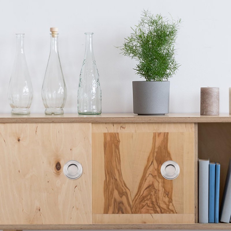 MOROBOR Round Finger Pull, 8pcs Stainless Steel Sliding Barn Door