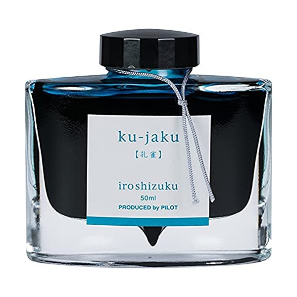 PILOT Iroshizuku Bottled Fountain Pen Ink, Ku-Jaku, Peacock (Turquoise) 50ml