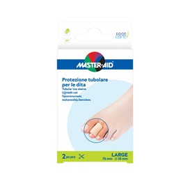 MASTER AID Footcare Dita - Protezione Dita - Protezione Tubolare per le Dita di Piedi e Mani - Lavabile e Riutilizzabile - Formato Large - 1 Confezione da 2 Pezzi - 75mm - Diametro 25mm