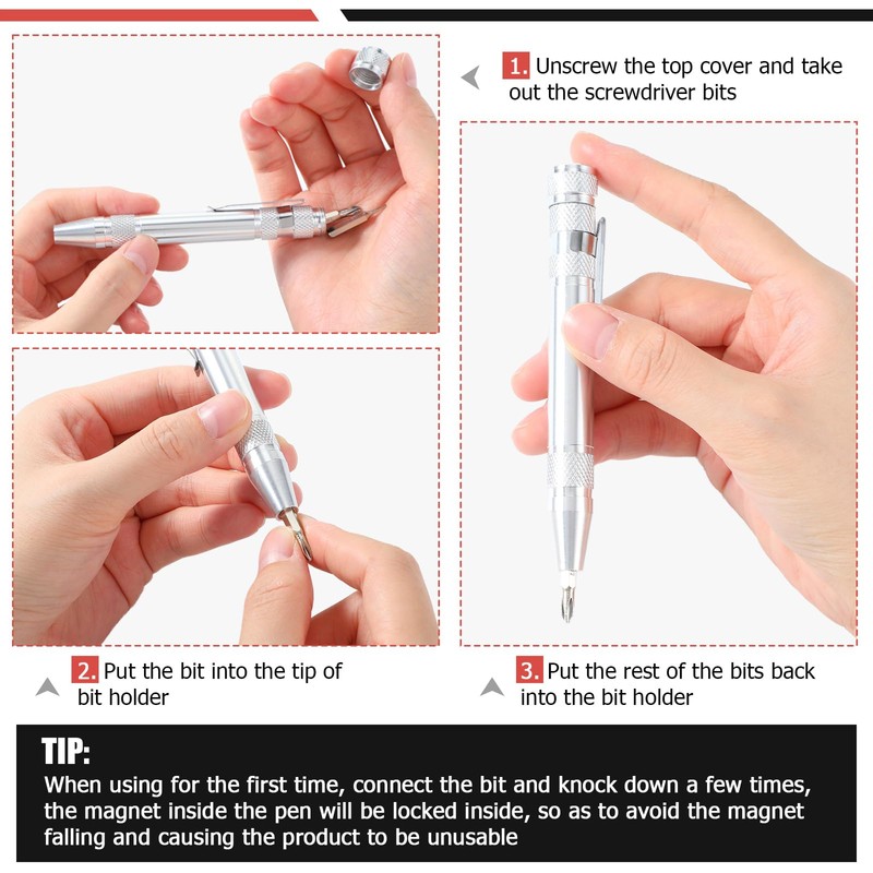 Mudder Pen Screwdriver Gifts Multitool Handy Tool 8 in 1