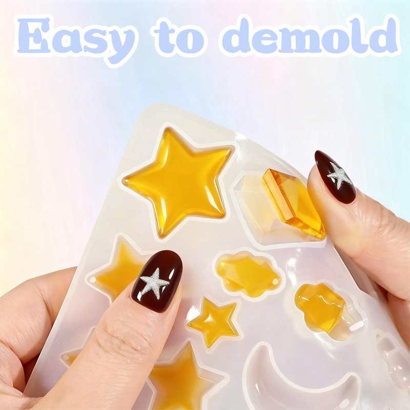 63 Pcs Resin Molds Silicone Set,DIY Epoxy Resin Casting Craft