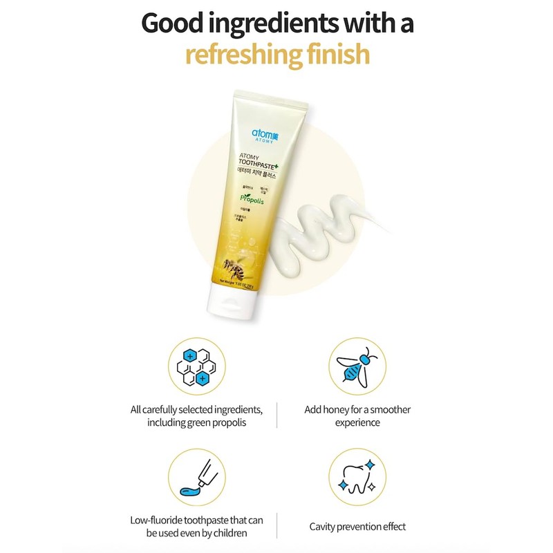 Low Fluoride Toothpaste with Propolis Extract, 50g x 4 Tubes