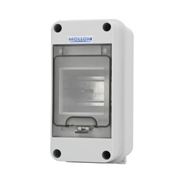 MOLLOM 3 Way Circuit Breaker MCB Distribution Protection Box with DIN Rail, IP65 Waterproof,for Indoor and Outdoor