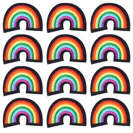 CABODYALS 20Pcs Rainbow Embroidery Patch Colorful Iron on Embroidered Patches Cute Cartoon Mini Sew on Repair Badge Fabric Appliques Bulk for Sewing Making Crafts Clothes Bag Backpack Jackets Hat DIY