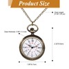 JewelryWe Retro Pocket Watch Men's with Chain, Vintage 24-Hour Dial