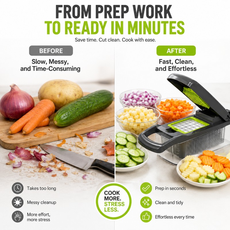 Advanced Wave Cut Vegetable Cutter for Kitchen Prep – Multifunctional