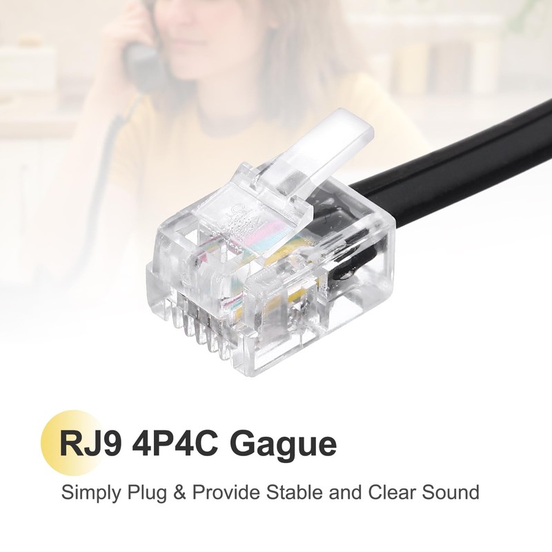 MECCANIXITY Phone Cord for Landline, 13ft RJ9 4P4C Telephone Handset