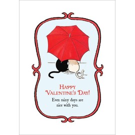 Lucca Paperworks Rain Valentine's Day Card, 5x7, Set of 6