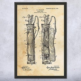 Golf Bag Patent Framed Print (9x12) Golf Gifts, Office Decor, Golf Art, Gifts For Golfers, Gifts For Men, Dad Gifts, Living Room Wall Art