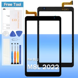Touch Screen Replacement for BLU M8L 2022 M0220WW 8.0inch Front Glass Touch Panel Digitizer with Tools(Not include LCD)