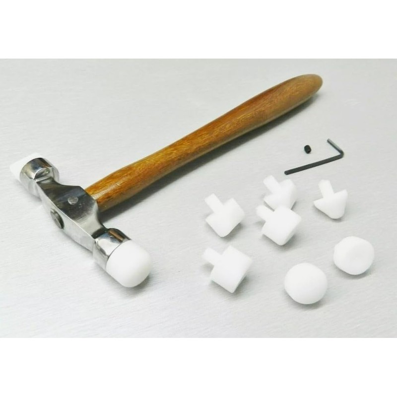 Dual-Head Nylon Hammer, Soft Touch Plastic Tips, Metal Forming Jewellery