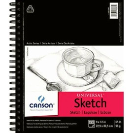 Block Sketchbook Dibujo 100 Hojas 22.9x30.5 cm Canson Universal