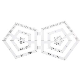 Quilting Ruler, Double Pentagon Quilting Rulers Transparent Acrylic Patchwork Sewing Cutting Craft Ruler for Easy Precision Cutting