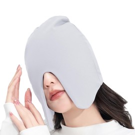 Haberry Sleeping Hat, Night Cap, Eye Mask, Sleeping Hat, Hair Care, Sleep Hat, Sleep Safe, gray (light gray), Free size