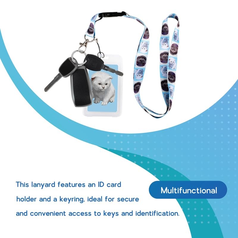 PaseoWell Stylish Cotton Lanyard Keychain with Breakaway Clasp - Scottish