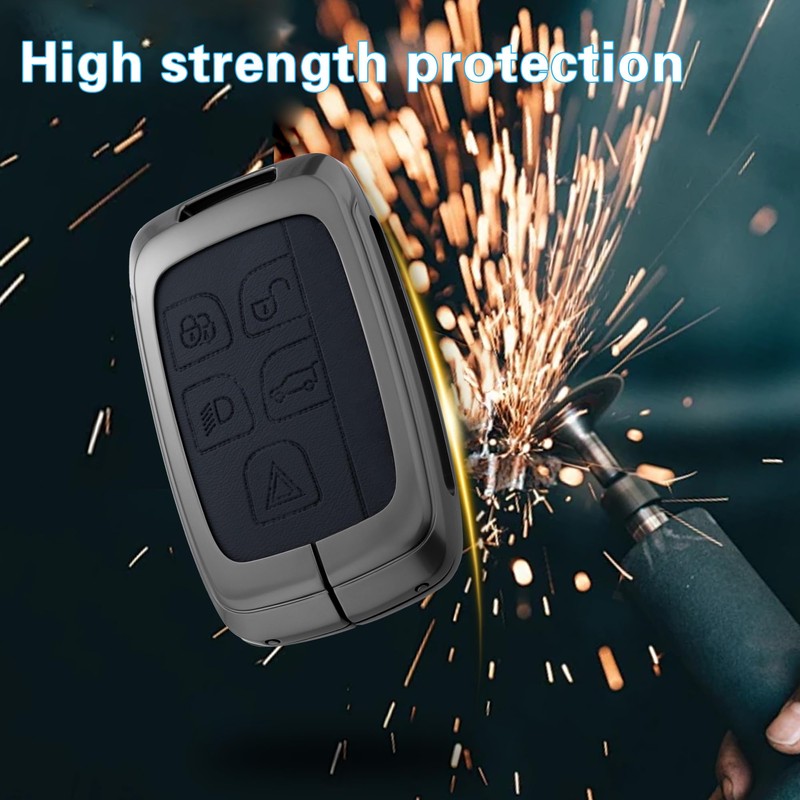 Key Fob Cover with Heavy-duty Keychain for Rover Evouge Discovery