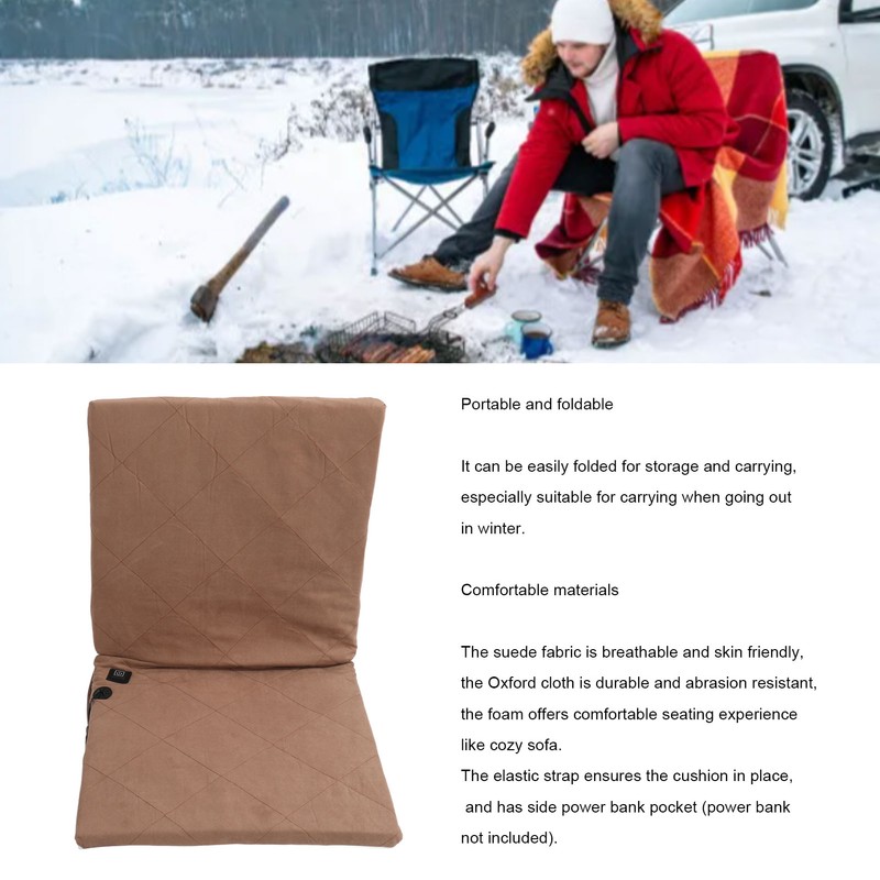 Heated Cushion Portable Folding Heated Chair Cushion 3 Modes Adjustable