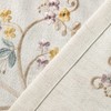 VOGOL Floral Embroidered Pattern Kitchen Valances for Windows, Linen Rod