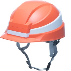 DIC Plastic Folding Helmet IZANO2 Orange/White Line