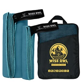Wise Owl Outfitters - Toalla de viaje para camping, ultrasuave, compacta, de secado rápido, microfibra, fitness, playa, senderismo, yoga, viajes, depo
