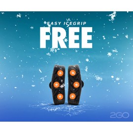 2GO Easy Icegrip Free Forefoot Spikes with Case, Non-Slip Shoe Spikes, Shoe Claws, Crampons, Snow Spikes, Snow Chains for Shoes, Optimal Grip on Ice and Snow, Size S/M