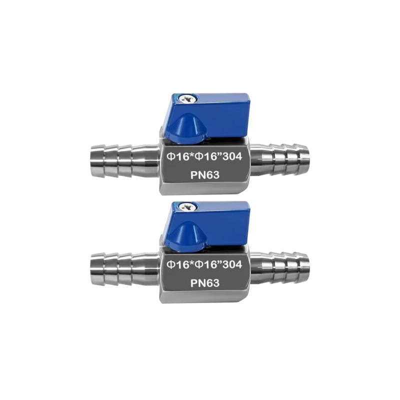 Beduan 2PCS 5/8" Hose ID Barb Ball Valve 304 Stainless