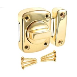 Door Lock Latches for Internal Door Polished Brass Rotate Bolt Gate Latch Door Lock for Bathroom Door Gate Latch Toilet Door Latch Pack with Matching Screws (Pack of 1)