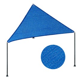 5' x 6' x 7.8' Blue Straight Edge Sun Shade Sail, Triangle Awning Outdoor Shade Cloth Pergola Cover UV Block Fabric- Customized