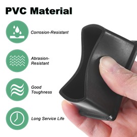 M METERXITY 20-Pack Rectangle Chair Leg Caps, 1 x 2" (25 x 50mm) PVC Chair Leg Floor Protectors for Chairs/Table/Bed, Furniture Feet Covers Cups Non-Slip End Tips